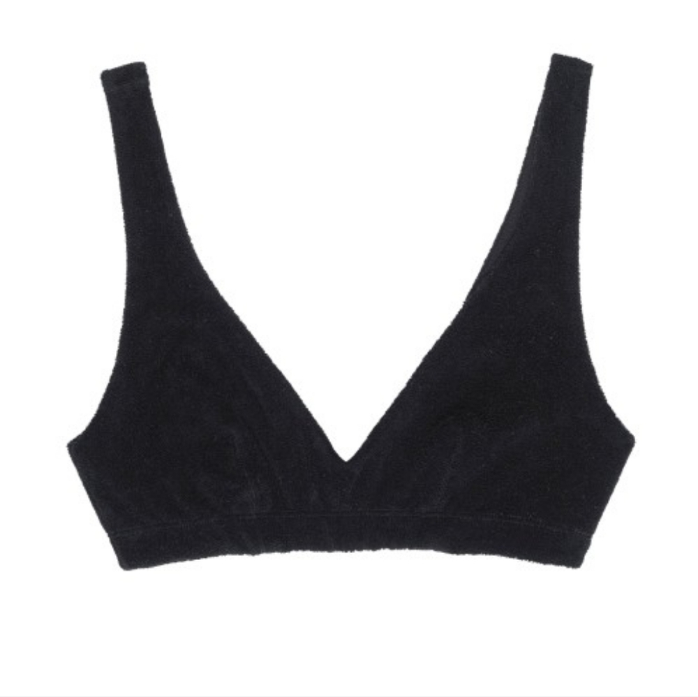 DONNI. Terry Bralette Jet Size Small